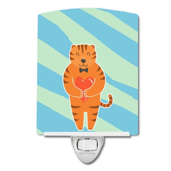 Caroline's Treasures BB6779CNL Tiger Ceramic Night Light, 6x4x3", multicolor