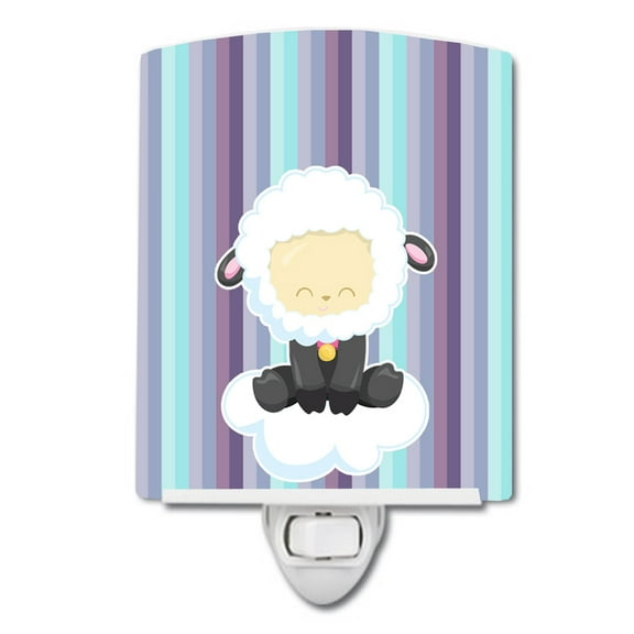 Caroline's Treasures BB6875CNL Sheep on Cloud Ceramic Night Light, 6x4x3", multicolor