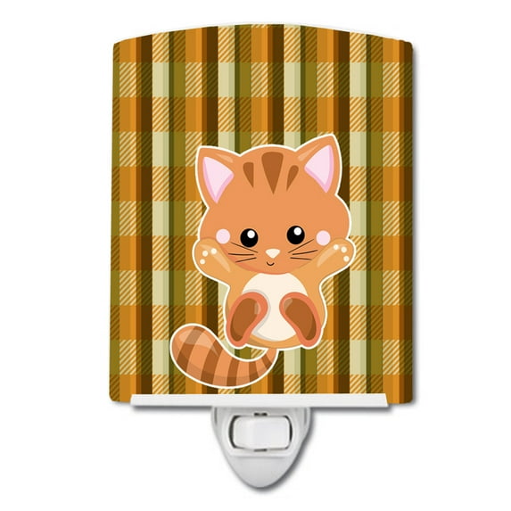 Caroline's Treasures BB6882CNL Hooray Kitten Ceramic Night Light, 6x4x3", multicolor