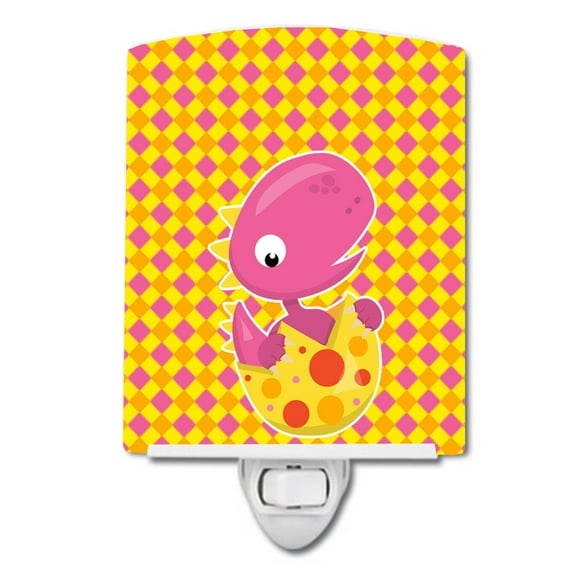 Caroline's Treasures BB6892CNL Baby T-Rex Dinosaur Hatching Ceramic Night Light, 6x4x3", multicolor