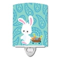 thumbnail image 1 of Caroline's Treasures BB6898CNL Easter Rabbit Paisley Blue Ceramic Night Light, 6x4x3", multicolor, 1 of 2