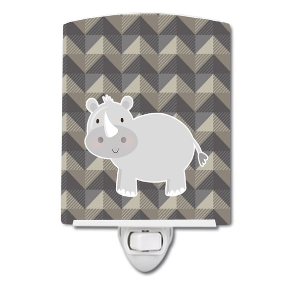 Caroline's Treasures BB7033CNL Rhinoceros Ceramic Night Light, 6x4x3", multicolor