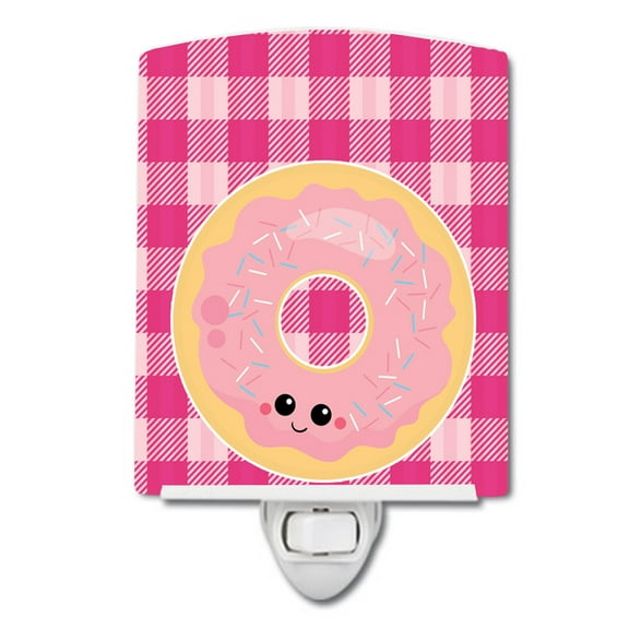 Caroline's Treasures BB7048CNL Donut Face Ceramic Night Light, 6x4x3", multicolor