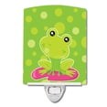 thumbnail image 1 of Frog on Lily Pad Green Polkadots Ceramic Night Light, 1 of 2