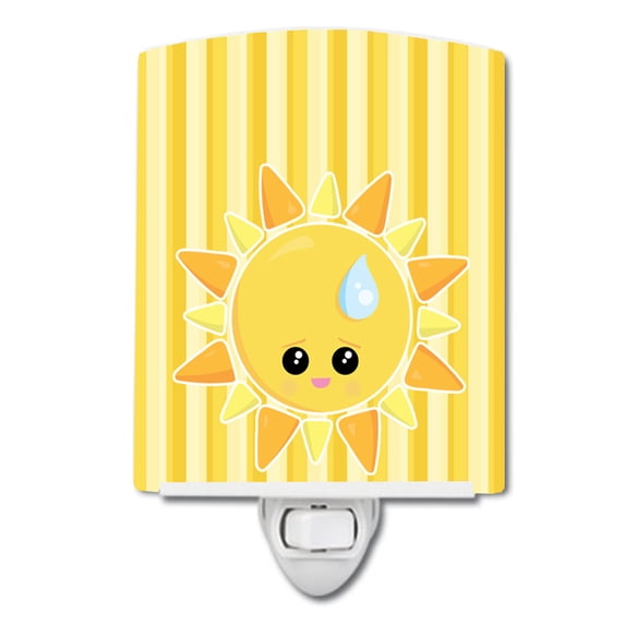 Caroline's Treasures BB7150CNL Weather Sun Sprinkle Face Ceramic Night Light, 6x4x3", multicolor