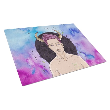 Caroline's Treasures BB7318LCB Taurus Zodiac Sign Glass Cutting Board Large, 12H x 16W, multicolor