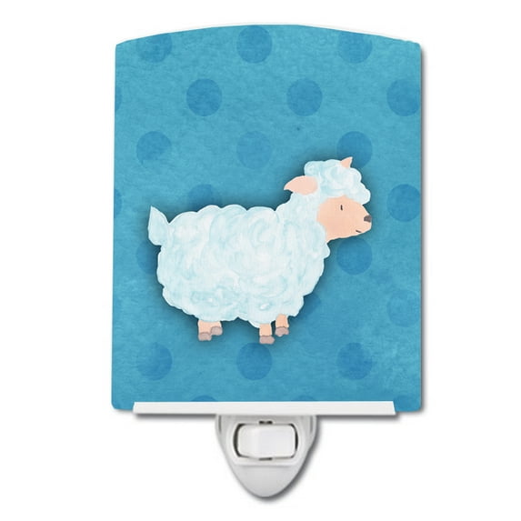 Caroline's Treasures BB7390CNL Polkadot Sheep Lamb Watercolor Ceramic Night Light, 6x4x3", multicolor