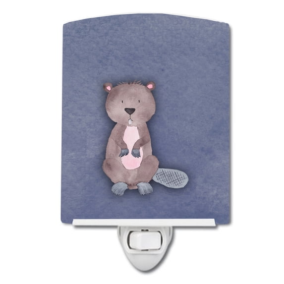 Caroline's Treasures BB7392CNL Beaver Watercolor Ceramic Night Light, 6x4x3", multicolor
