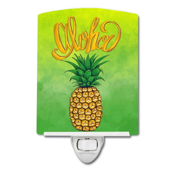 Caroline's Treasures BB7451CNL Aloha Pineapple Welcome Ceramic Night Light, 6x4x3", multicolor