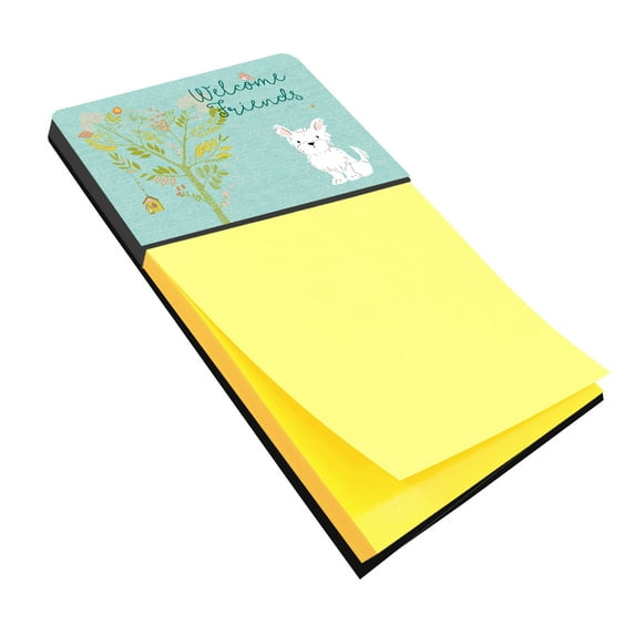 Caroline's Treasures BB7640SN Welcome Friends Westie Sticky Note Holder, Large, multicolor