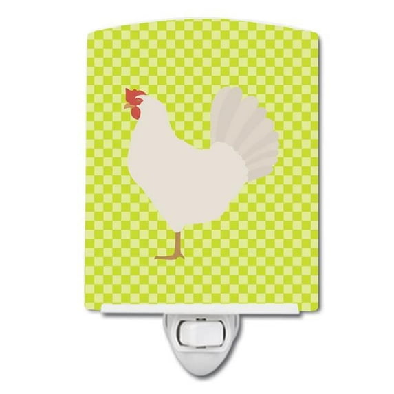 Caroline's Treasures BB7666CNL Leghorn Chicken Green Ceramic Night Light, 6x4x3", multicolor