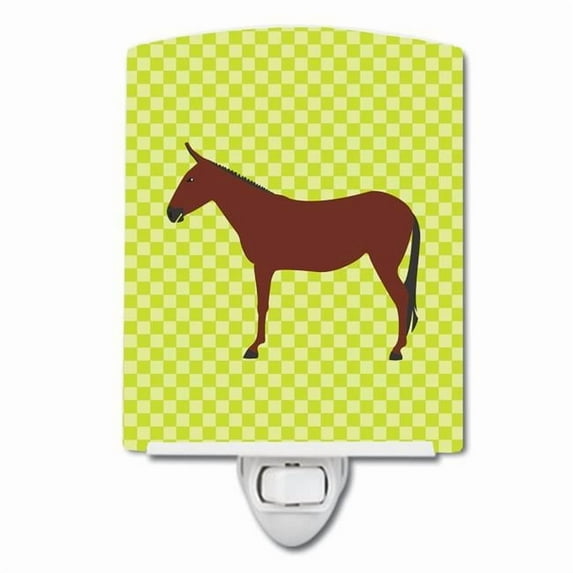 Caroline's Treasures BB7676CNL Hinny Horse Donkey Green Ceramic Night Light, 6x4x3", multicolor