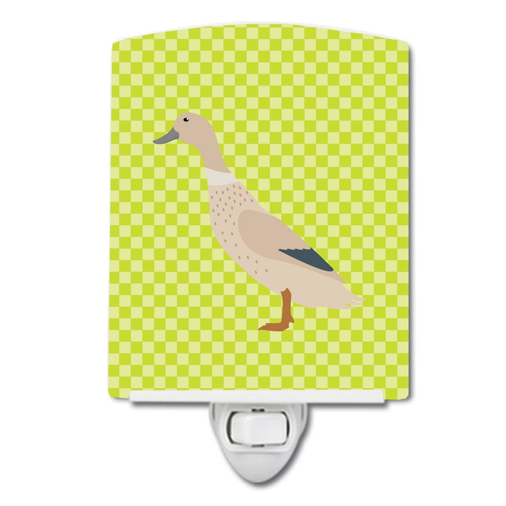 West Harlequin Duck Green Ceramic Night Light