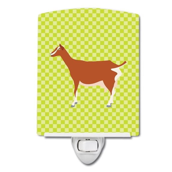 Caroline's Treasures BB7707CNL Toggenburger Goat Green Ceramic Night Light, 6x4x3", multicolor