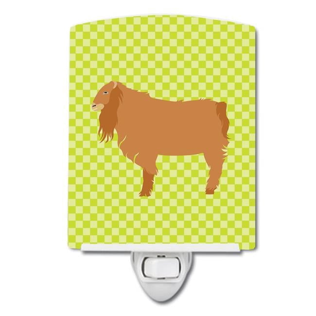 Caroline's Treasures BB7711CNL Lamancha Goat Green Ceramic Night Light, 6x4x3", multicolor