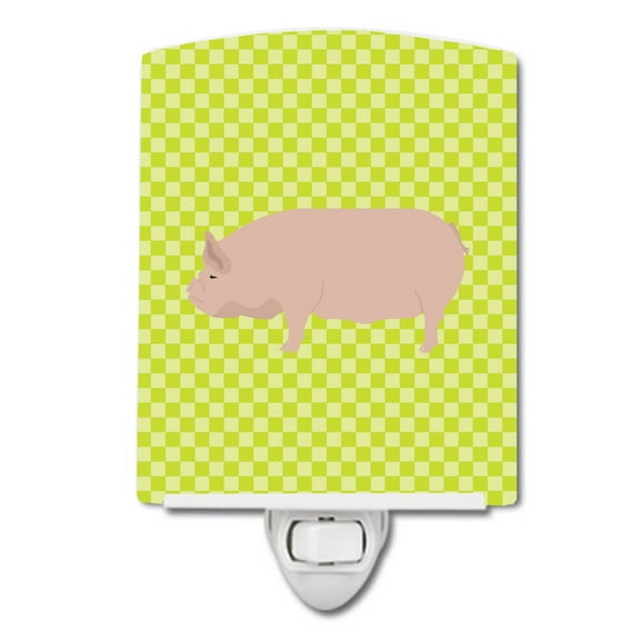 Caroline's Treasures BB7763CNL Welsh Pig Green Ceramic Night Light, 6x4x3", multicolor