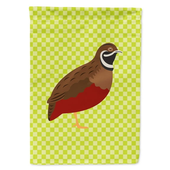 Caroline's Treasures BB7782GF Chinese Painted or King Quail Green Flag Garden Size , Small, multicolor