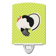 Carolines Treasures BB7814CNL Royal Palm Turkey Green Ceramic Night Light, 6x4x3", multicolor