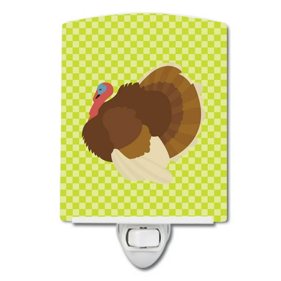 French Turkey Dindon Green Ceramic Night Light