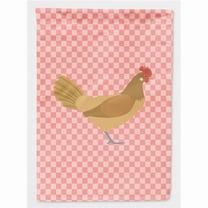 Caroline's Treasures BB7832GF Frisian Friesian Chicken Pink Check Flag Garden Size , Small, multicolor
