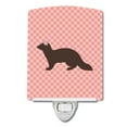 thumbnail image 1 of Caroline's Treasures BB7869CNL Sable Marten Pink Check Ceramic Night Light, 6x4x3", multicolor, 1 of 2