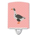 thumbnail image 1 of Caroline's Treasures BB7895CNL West of England Goose Pink Check Ceramic Night Light, 6x4x3", multicolor, 1 of 2
