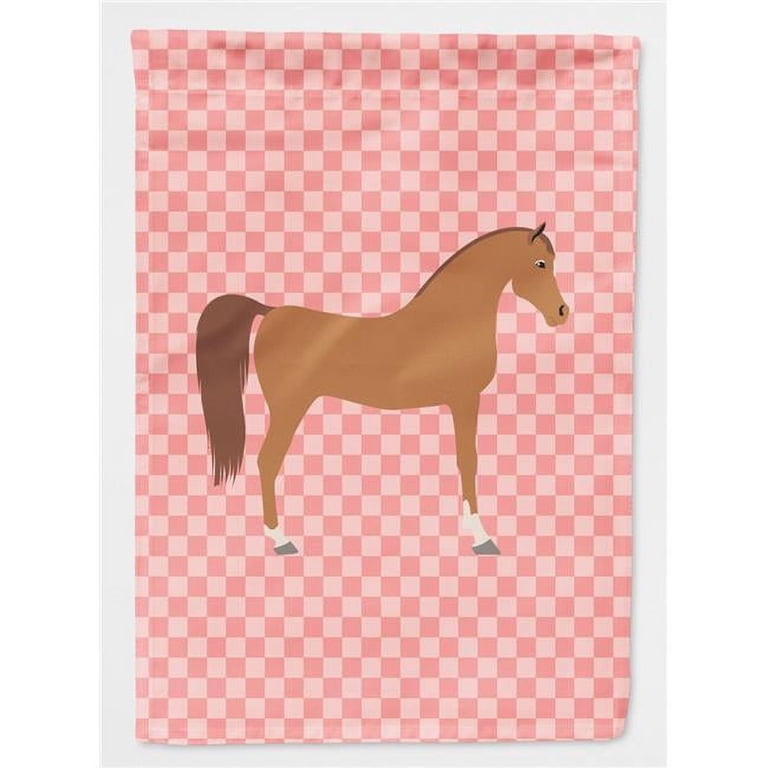 Turkmenian Kulan Donkey Pink Check Flag Canvas House Size ES