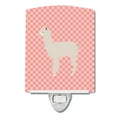 thumbnail image 1 of Caroline's Treasures BB7919CNL Alpaca Pink Check Ceramic Night Light, 6x4x3", multicolor, 1 of 2