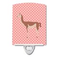 thumbnail image 1 of Caroline's Treasures BB7921CNL Guanaco Pink Check Ceramic Night Light, 6x4x3", multicolor, 1 of 2