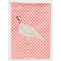 Caroline's Treasures BB7989CHF Beltsville Small White Turkey Hen Pink Check Flag Canvas House Size , Large, multicolor