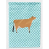 Caroline's Treasures BB8003GF Jersey Cow Blue Check Flag Garden Size , Small, multicolor