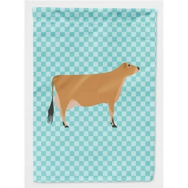 Caroline's Treasures BB8003GF Jersey Cow Blue Check Flag Garden Size , Small, multicolor