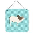 thumbnail image 1 of Caroline's Treasures BB8004DS66 Malvi Cow Blue Check Wall or Door Hanging Prints, 6x6, multicolor, 1 of 1