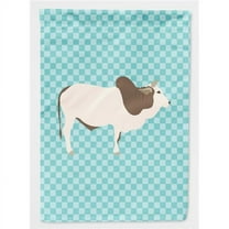 Caroline's Treasures BB8004GF Malvi Cow Blue Check Flag Garden Size , Small, multicolor