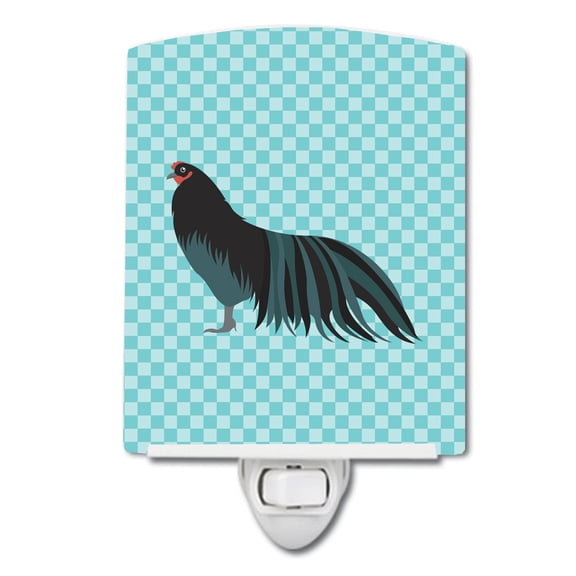 Caroline's Treasures BB8007CNL Sumatra Chicken Blue Check Ceramic Night Light, 6x4x3", multicolor