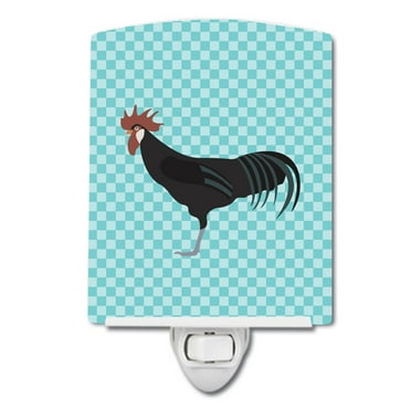 Caroline's Treasures BB8015CNL Minorca Ctalalan Chicken Blue Check Ceramic Night Light, 6x4x3", multicolor