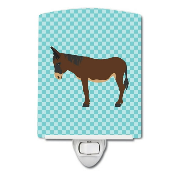 Zamorano-Leones Donkey Blue Check Ceramic Night Light