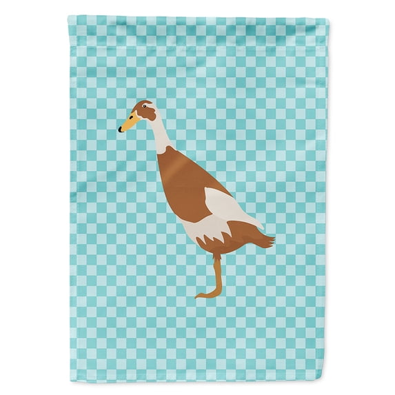 Caroline's Treasures BB8039CHF Indian Runner Duck Blue Check Flag Canvas House Size , Large, multicolor