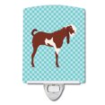 thumbnail image 1 of Caroline's Treasures BB8064CNL Jamnapari Goat Blue Check Ceramic Night Light, 6x4x3", multicolor, 1 of 2