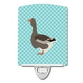 thumbnail image 1 of Caroline's Treasures BB8071CNL Toulouse Goose Blue Check Ceramic Night Light, 6x4x3", multicolor, 1 of 2