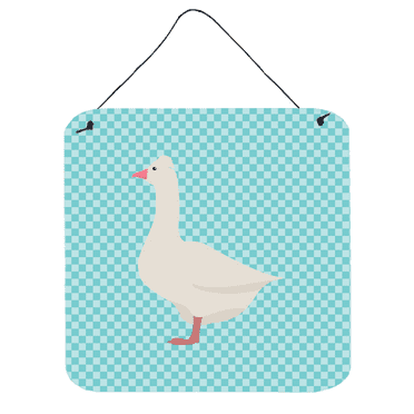 Caroline's Treasures BB8072DS66 Roman Goose Blue Check Wall or Door Hanging Prints, 6x6, multicolor