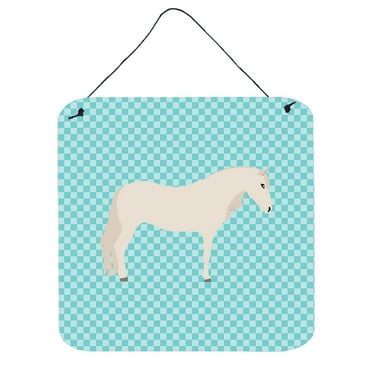 Caroline's Treasures BB8079DS66 Paso Fino Horse Blue Check Wall or Door Hanging Prints, 6x6, multicolor