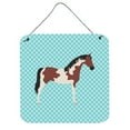 thumbnail image 1 of Caroline's Treasures BB8081DS66 Pinto Horse Blue Check Wall or Door Hanging Prints, 6x6, multicolor, 1 of 1