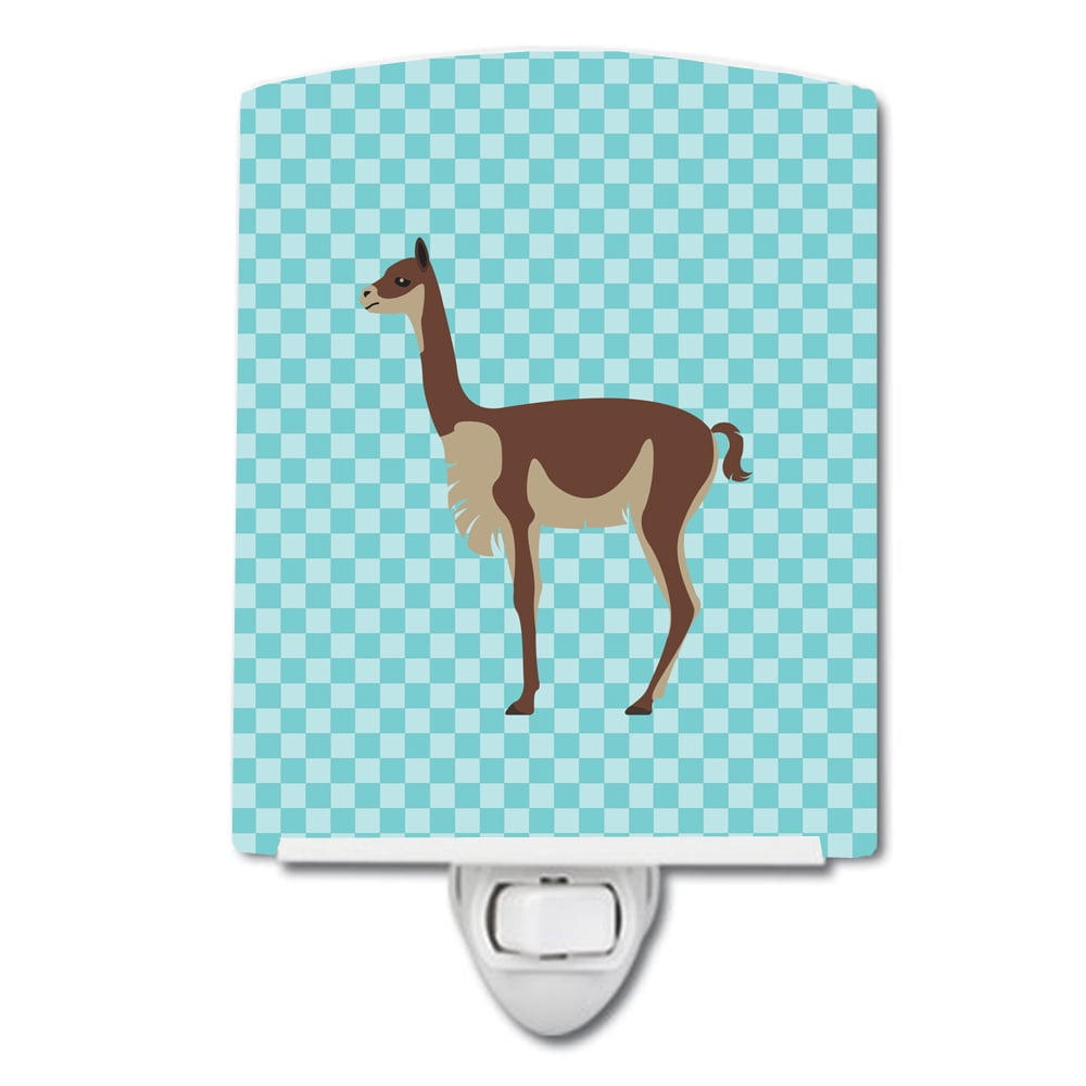 Vicugna or Vicuna Blue Check Ceramic Night Light
