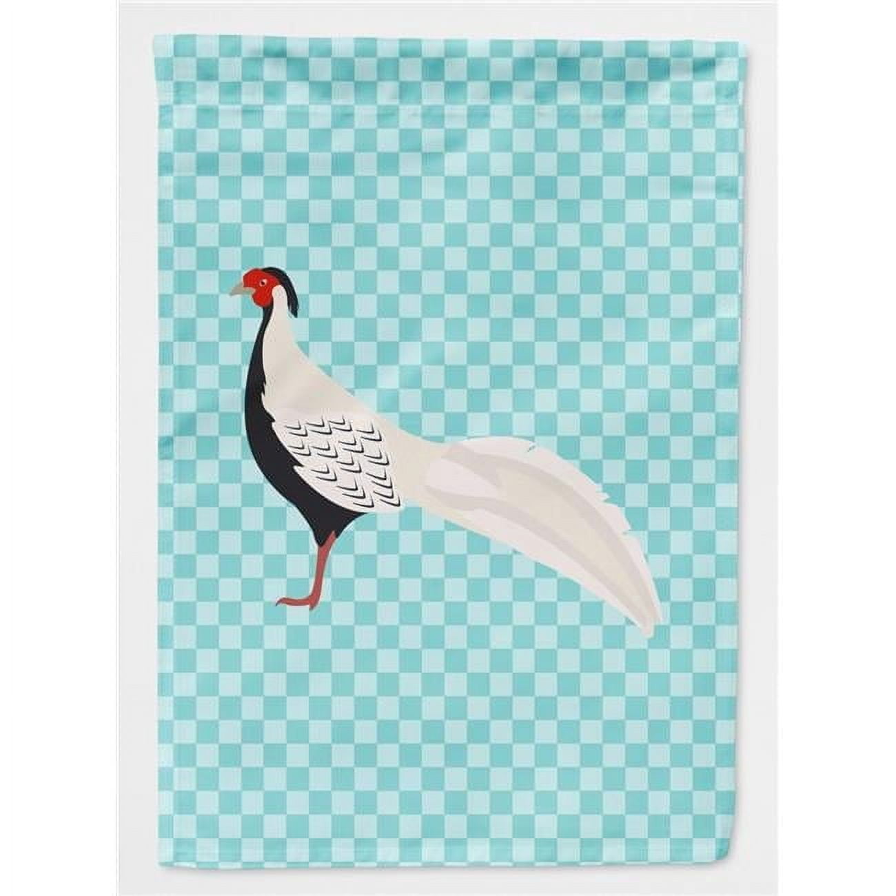 Caroline's Treasures BB8103GF Silver Pheasant Blue Check Flag Garden Size , Small, multicolor