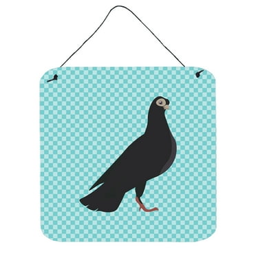 Caroline's Treasures BB8121DS66 Budapest Highflyer Pigeon Blue Check Wall or Door Hanging Prints, 6x6, multicolor