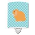 thumbnail image 1 of Holland Lop Rabbit Blue Check Ceramic Night Light, 1 of 2