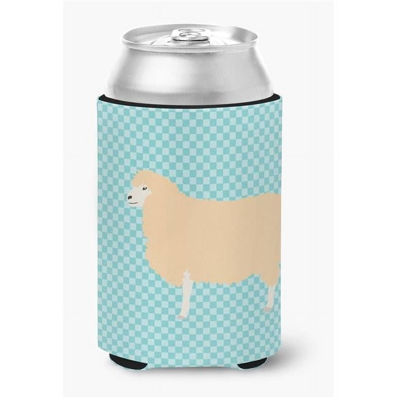 Caroline's Treasures BB8148CC English Leicester Longwool Sheep Blue Check Can or Bottle Hugger, Can Hugger, multicolor