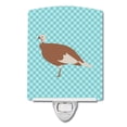 thumbnail image 1 of Caroline's Treasures BB8158CNL Jersey Buff Turkey Hen Blue Check Ceramic Night Light, 6x4x3", multicolor, 1 of 2