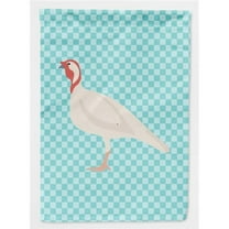 Caroline's Treasures BB8163GF Beltsville Small White Turkey Hen Blue Check Flag Garden Size , Small, multicolor